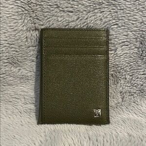 MCM Unisex Green Leather Wallet Compact Design